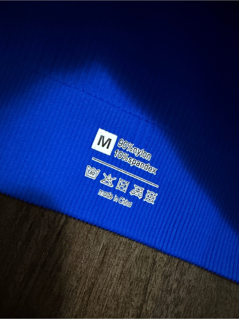 One-Shoulder Blue Ribbed Crop Top - Picture 2 of 2